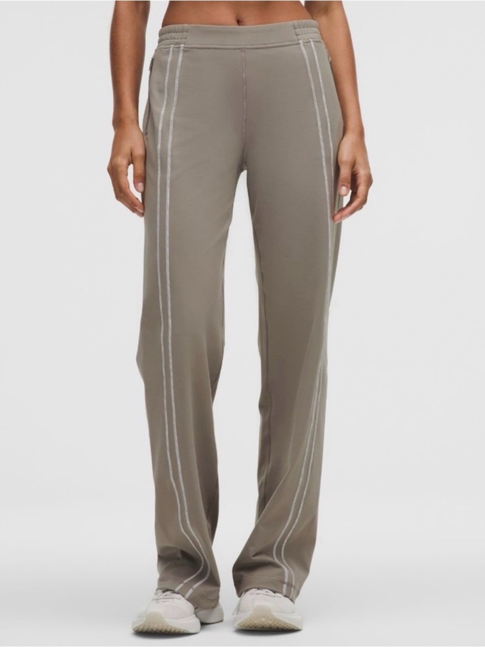 LULULEMON ATHLETICA Define Mid-Rise Track Pant Luon Warm Ash Grey White XS
